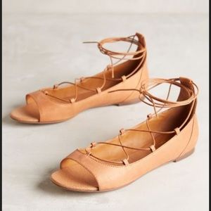 Miss Albright Tan Lace Up Flats